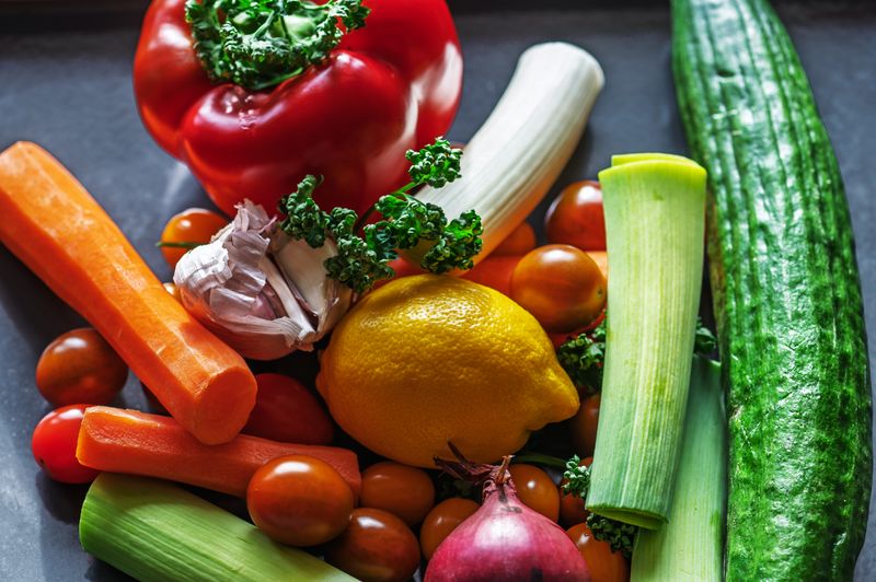 Fresh chopt salad ingredients being prepared with care